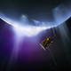 Artist’s concept of Cassini probe flying near Enceladus’ south pole geyser. Image: NASA/JPL-Caltech